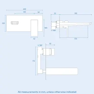 Nes Home Keninton Wall Mounted Basin Mixer Tap With Basin Waste