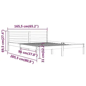 Berkfield Day Bed Solid Wood Pine 160x200 cm King Size