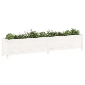 Berkfield Garden Raised Bed White 199.5x40x39 cm Solid Wood Pine