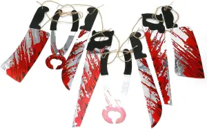 Halloween Garland Bloody Weapons Spooky Bunting Banner Party Supply Scary Wall Decorations