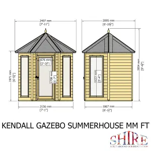 Kendall Hexagon Summerhouse with 2 opening windows