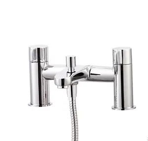 GoodHome Cavally Chrome effect Mixer tap with shower kit