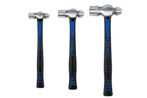 Bluespot 3pc Ball Pein Hammers Set 8 16 & 32oz TPR Handle 26100