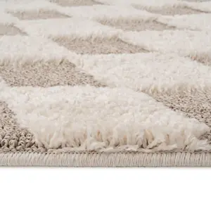 Silver Grey Diamond Living Area Rug 120cm x 170cm