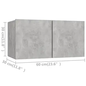 Berkfield 8 Piece TV Cabinet Set Concrete Grey Engineered Wood