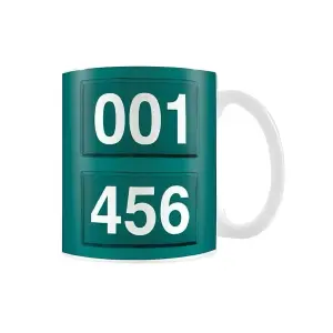 Squid Game Numbers Ceramic Mug Green/White (One Size)