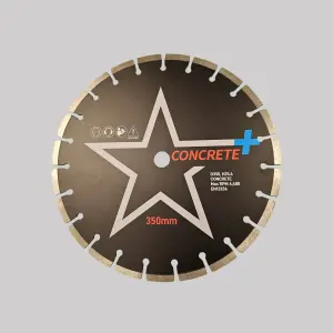 350mm HDP Star Concrete+ Diamond Blade 25.4mm Bore