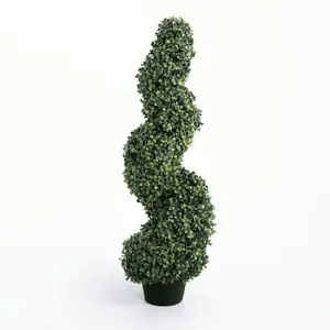 Blooming Artificial - 90cm / 3ft Artificial Boxwood Spiral (Pair)