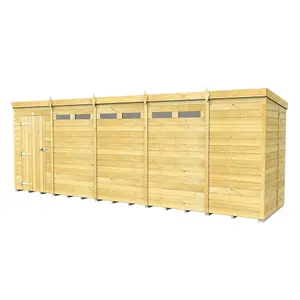 DIY Sheds 19x5 Pent Security Shed - Single Door