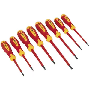 8 PACK VDE Screwdriver Set - 1000V AC Shock Proof Insulated Shafts Comfort Grip