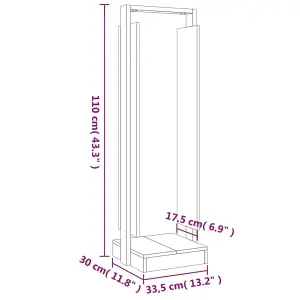 Log Holder Black 33.5x30x110 cm Solid Wood Pine