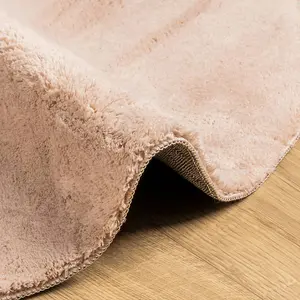 Rug HUARTE Short Pile Soft and Washable Blush 80 cm