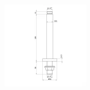 ENKI English Gold Round Ceiling Mounted Shower Arm A15