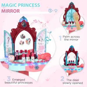 AIYAPLAY 31 Piece Kids Dressing Playset w/ Princess Mirror, Light & Sound