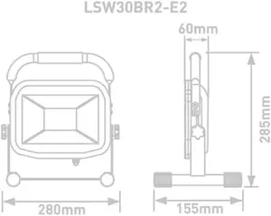 Luceco LED Work Light / Floodlight 38W (equivalent to 500W) - IP65 Waterproof, Portable WorkLight, Flood Lights Site