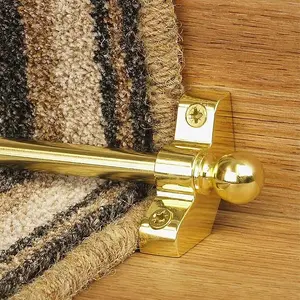 eXtreme Stair Rods - 27.5" (70cm) width - Easy To Fit - Hollow Stair Carpet Runner Bars Affordable And New - Brass Finish