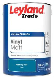 Leyland Trade Vinyl Matt Walls & Ceilings Emulsion Paint Nanking Blue (18E53) 5L