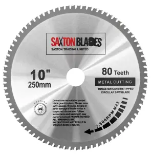 Saxton TCT25080TMB TCT Circular Blade 250mm x 80T Metal Cutting