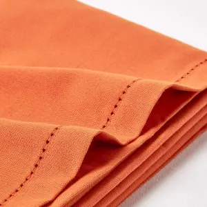 Homescapes Burnt Orange Cotton Tablecloth 137 x 178 cm