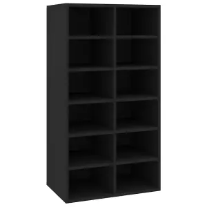 Berkfield Shoe Rack Black 54x34x100.5 cm Engineered Wood