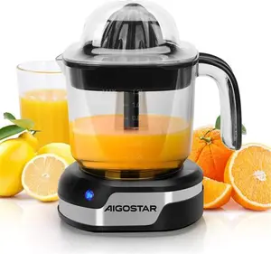 Aigostar 1.2L Orange Juicer Electric Citrus Juicer With LED Working Lamp, 2 Citrus Cones, Two Way Rotation, Filter, Lemon Squeezer Press For Orange