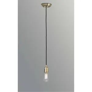 Luminosa Art 1 Light Ceiling Pendant Antique Brass, E27