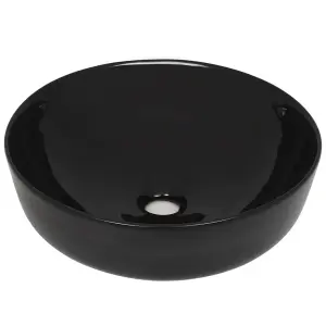 Berkfield Basin Ceramic Round Black 41.5x13.5 cm