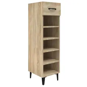 Shoe Cabinet Sonoma Oak 30x35x105 cm Engineered Wood