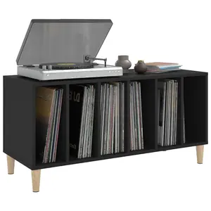 vidaXL Record Cabinet Black 100x38x48 cm Engineered Wood