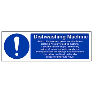 DISWASHING MACHINE Catering Safety Sign - Rigid Plastic - 300x100mm (x3)