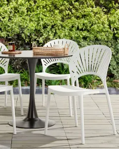 Set of 4 Garden Chairs OSTIA White