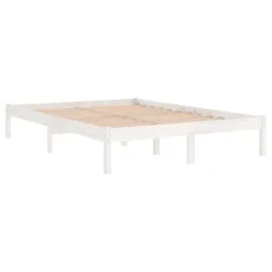 Berkfield Bed Frame White Solid Wood 180x200 cm Super King Size