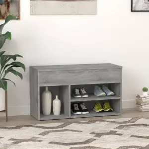 Berkfield Shoe Bench Grey Sonoma 80x30x45 cm Engineered Wood