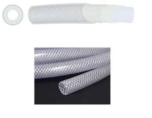 50 m of 8 mm ID PVC Tube Clear Reinforced Braided Plastic Hose / Pipe - Food Grade - Fish Pond Car