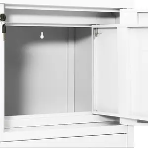 Berkfield Office Cabinet White 90x40x102 cm Steel