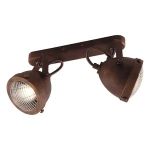 Luminosa HABANA 2 Light Twin Spotlight Rust 35.8x16.3x22.6cm