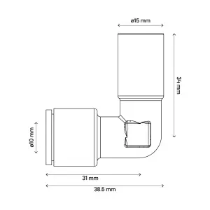 Flomasta Push-fit Valve tail 15mm 10mm