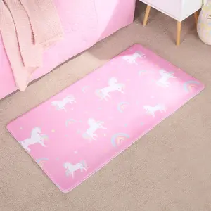 Unicorn Kids Rug Washable Supersoft Carpet Anti Slip Living Bedroom Floor Mat