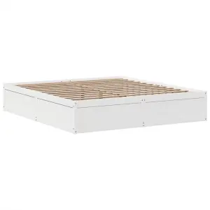 Berkfield Bed Frame without Mattress White 180x200 cm Super King Solid Wood Pine