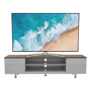 AVF Whitesands 1.9m TV Stand (Satin Grey & Wood)