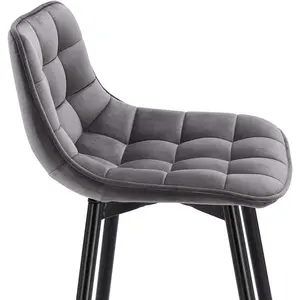 64 cm bar chair Heyman (Set of 2) Dark Grey