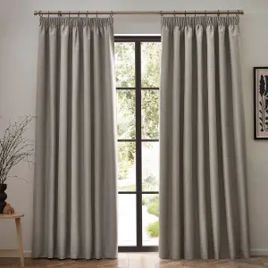 furn. Dawn 100% Blackout Thermal Linen Pencil Pleat Curtains, 168 x 229cm