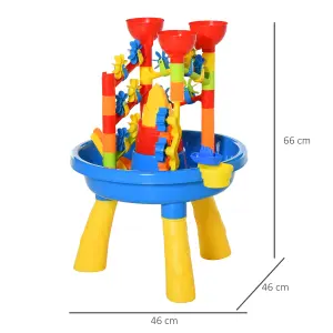 HOMCOM Water Table 30 pcs Waterpark Beach Toy Set Outdoor Sand Activity Playset