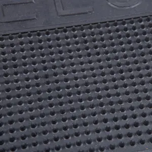 Nicola Spring Heavy Duty Rubber Door Mat - 60cm x 40cm - Black Welcome