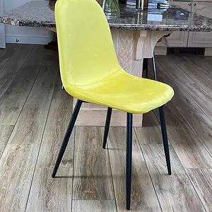 Dining Chair - Metal - L52 x W44 x H86 cm - Yellow/Black