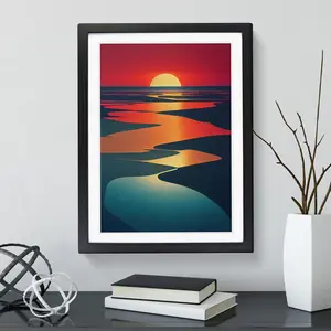 Legendary Sunset View Abstract Black / 64cm H x 46cm W x 2cm D