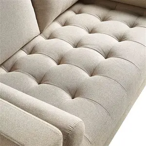 Henrietta 2-Seater Sofa, Beige Woven Fabric - Daals - Sofas