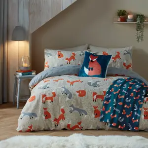 Foraging Fox Brushed Duvet Cover Set