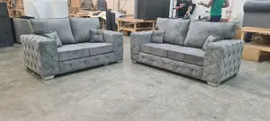 Milton 3+2 Grey Chenille Sofas