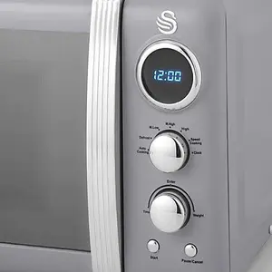 Swan 800W Retro Digital Microwave Grey